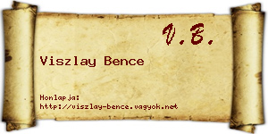 Viszlay Bence névjegykártya